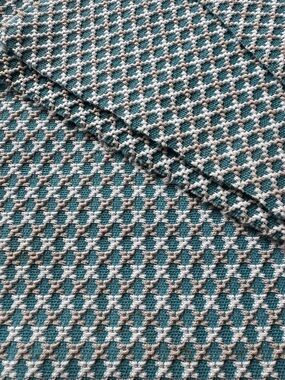 Vintage Textured Knit Fabric Quilt Squares in Teal and Ivory